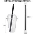 thumbnail image 2 of NOGIS 100 Pcs Black Boba Straws Jumbo Smoothie Straws,Individually Wrapped Disposable Plastic Large Wide-mouthed Milkshake Drinking Straws(0.43" Wide X 9.45" Long), 2 of 7