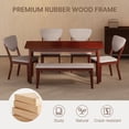 thumbnail image 3 of Aiho Dining Table Set for 6, Solid Wood Dining Room Table with 4 Padded Chairs & Bench, 55" Dining Room Set for 4~6 Family Use - Walnut, 3 of 7