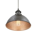 thumbnail image 3 of Progress Lighting Englewood 1-Light Hanging Lantern Pendant, Antique Pewter, Metallic Copper Shade, Damp Rated, 3 of 6