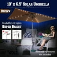 thumbnail image 5 of Sunrise 10'x6.5' Outdoor 26 LED Lights Patio Umbrella Rectangle Sunshade Umbrella (Brown), 5 of 8