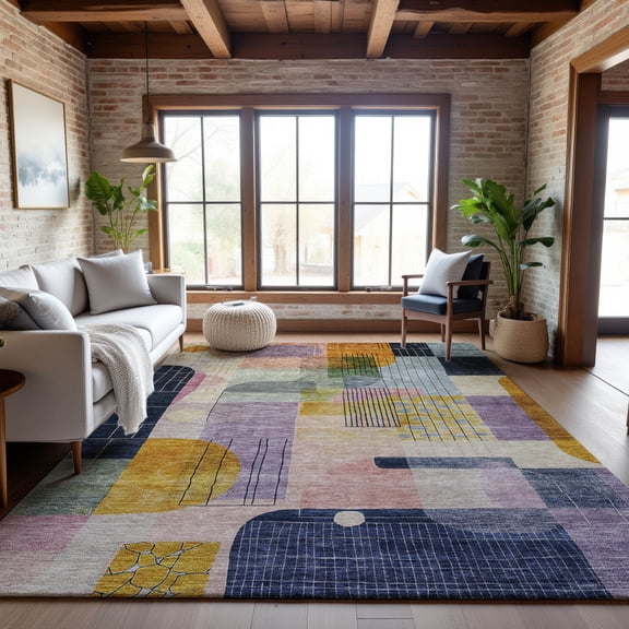 Addison Rugs Mayfield Premium Machine Washable Transitional Modern Plum Rectangle Rug, 10' x 14'