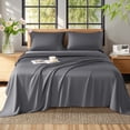 thumbnail image 2 of Baauye Cozy Bamboo Sheets Set, 4-Piece California King Sheet Set with 16" Deep Pockets, Soft and Breathable Bed Sheets, Dark Gray, 2 of 6