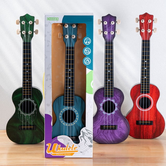 Werulen Clearance Toys Under $5 ! Plastic Ukulele Guitar with Random Color Picks Musical Instruments for Toddlers and Beginners Cultivates Music Perception Ability Hand Eye Coordination