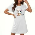 thumbnail image 2 of Aobny Ghost Sexy Night Gowns for Woman White Cute Sleepshirt Short Short Sleeve Matching Christmas Pajamas for Family,M, 2 of 5