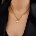 thumbnail image 3 of Zhuge Colgante de collar hecho a mano, collar colgante de perlas multicapa (oro), 3 of 5