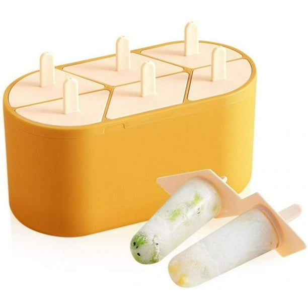 Molde de silicona para helado, moldes para paletas de hielo, molde de silicona para helado Mister Freeze, molde para helado de 6 cavidades, moldes para paletas reutilizables de bricolaje