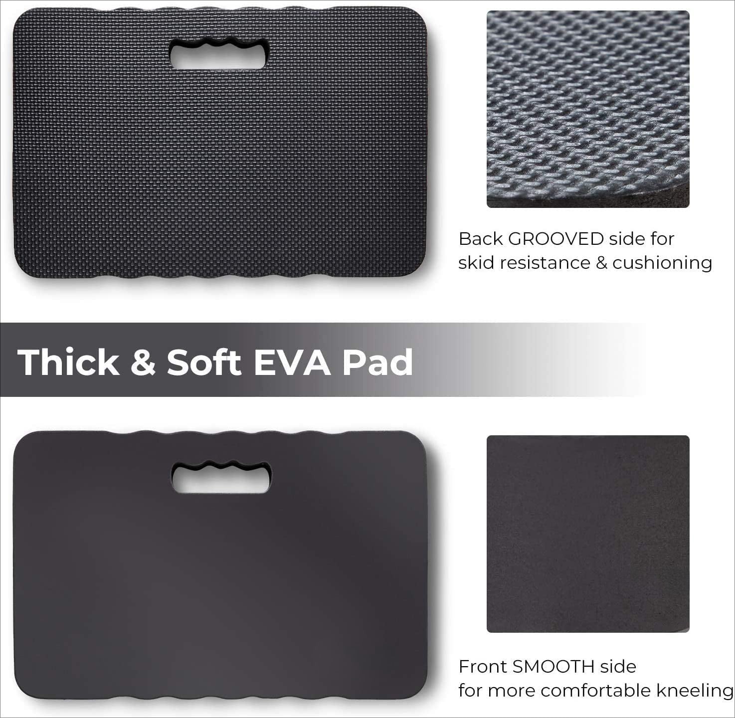 Premium Thick Kneeling Pad, 2-Pack Large Comfortable Gardening Knee Mat with 2 Different Surfaces, Extra Thick Knee Cushion Kneeler for Gardening Work Baby Praying, Gifts for Women Men Seniors