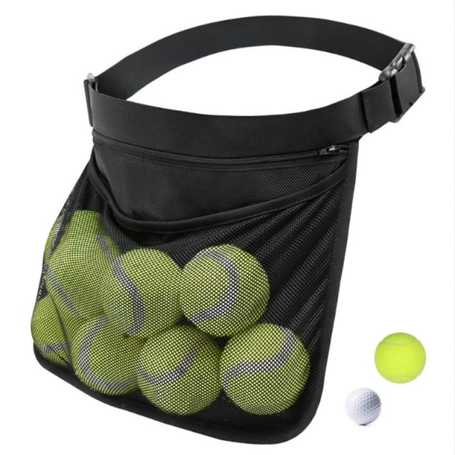 Lefu Porte-Balles de Tennis Réglable Sac de Taille en Maille pour Balles de Pickleball