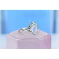 thumbnail image 3 of 2Ct Pear Cut Natural Moonstone Ring, White Gold Plated Ring Unique Curved Floral Ring, Size 7, 3 of 3