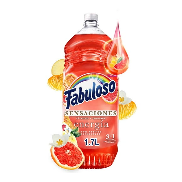 Limpiador Líquido Multiusos Fabuloso Sensaciones Cítrico y Jengibre Energía 1.3 L