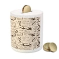 thumbnail image 3 of Beige Piggy Bank, Contemporary Illustration of Marine Animals in Retro Style Octopus Crab Seahorse Art, Ceramic Coin Bank Money Box for Cash Saving, 3.6" X 3.2", Beige Brown, by Ambesonne, 3 of 4