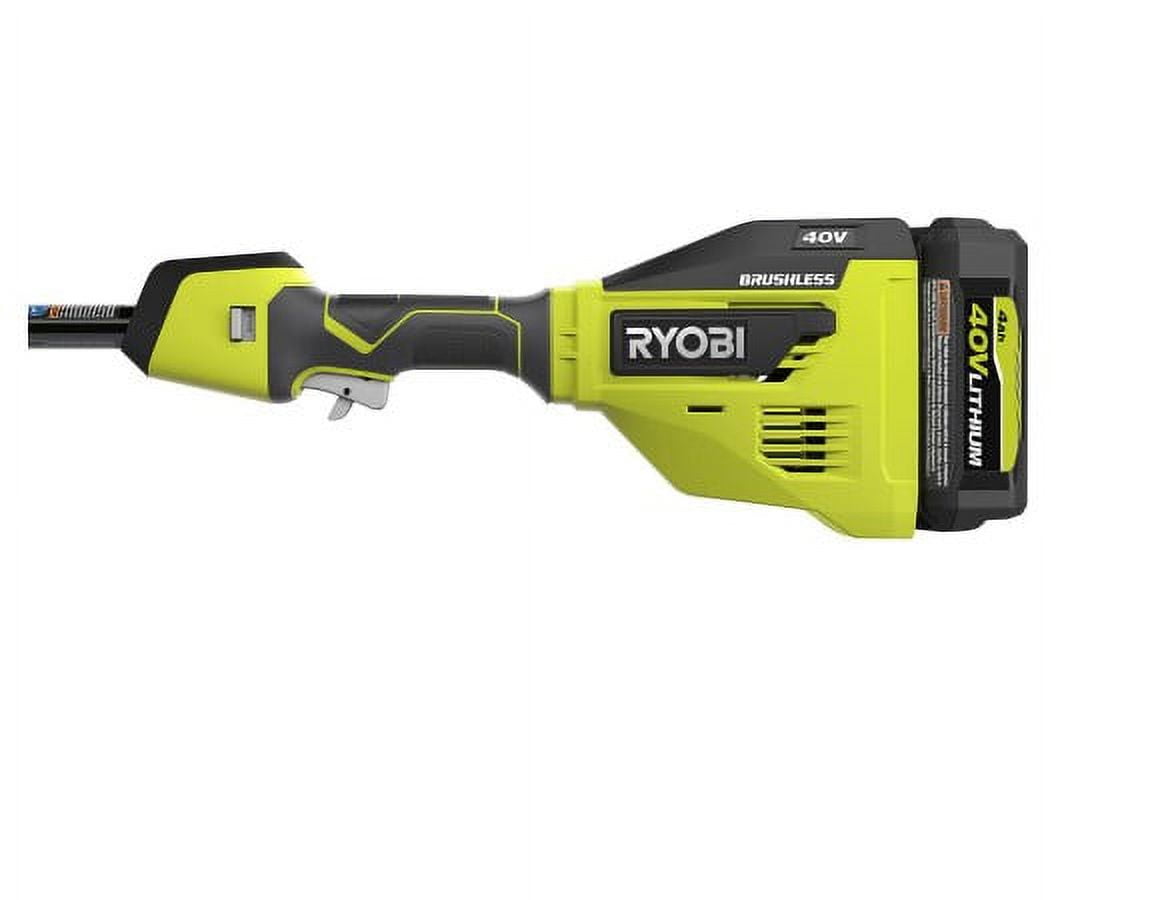 Ryobi 40-Volt Lithium-Ion Brushless Electric Cordless Attachment Capable  String Trimmer 4.0 Ah Battery and Charger Included