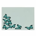 thumbnail image 1 of Turquoise Cutting Board, Butterflies Morphs Pattern Spring Sunny Day Warm Weather Free Enjoyment, Decorative Tempered Glass Cutting and Serving Board, Small Size, Black Turquoise, by Ambesonne, 1 of 1