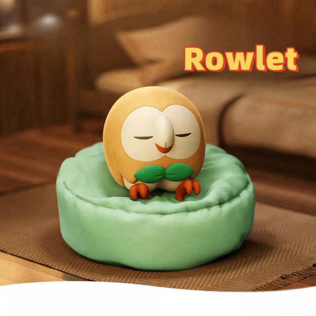 Figuras de dibujos animados de la serie Pokémon Pikachu/Meowth/Munchlax/Rowlet Colección de escritorio Adornos Regalos de cumpleaños para amigos y niños