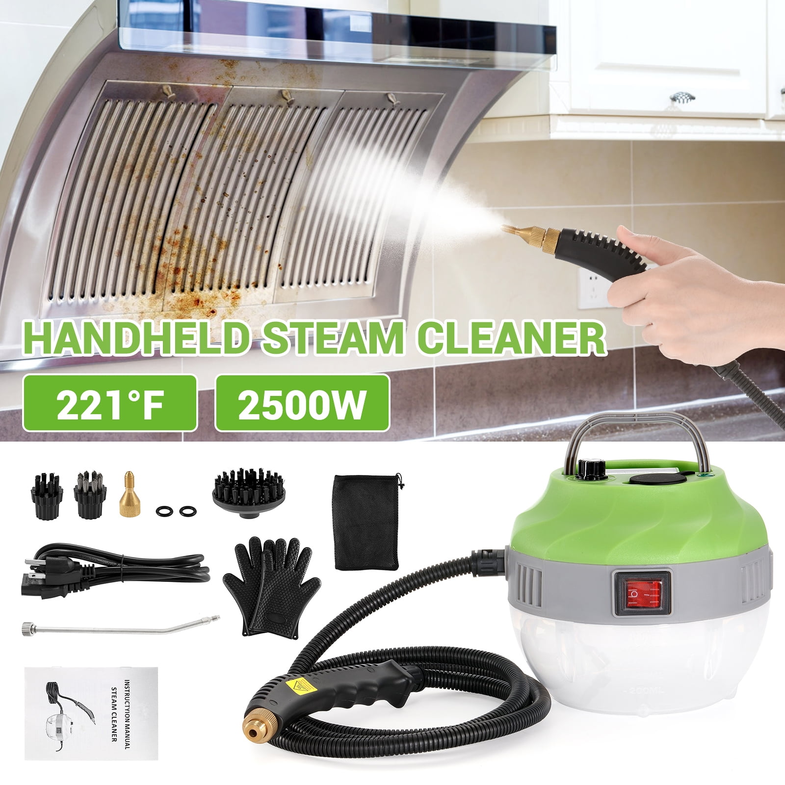 2500W Portable Handheld Steam Cleaner, High Temperature Pressurized