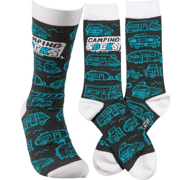 Novelty Funky Womens Crew Socks Primitives by Kathy - Camping Socks
