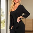 thumbnail image 3 of YAOBAMM Soft Fabric Shawl Women Cardigan Shawl Solid Color Three Quarter Sleeves Elastic Shirring Edge UV Protection Lace, 3 of 7