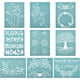 thumbnail image 1 of Juego de 9 plantillas autoadhesivas de 28 x 22 cm para serigrafía, con temática floral. Plantillas reutilizables para transferencia a malla de serigrafía., 1 of 7