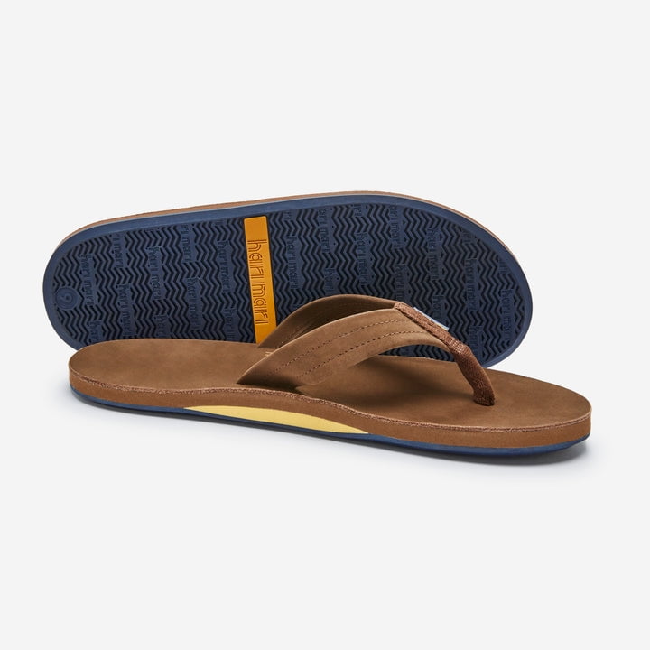 Hari Mari Mens Flip Flops, Bourbon Leather, Arch Support  display picture 2