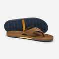 thumbnail image 2 of Hari Mari Mens Fields Flip Flops Bourbon Leather Memory Foam Arch Support 1031-134, 2 of 4