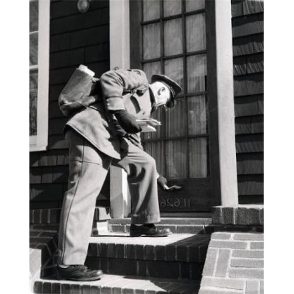 Posterazzi SAL2559063 Postman Posting Mail to Letterbox Poster Print - 18 x 24 in.