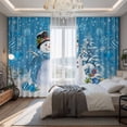 thumbnail image 2 of Blue Christmas Blackout Curtains for Bedroom/Living Room, Pinch Pleated Black Out Curtains, Snowman Xmas Tree Ball Gifts Winter Room Darkening Window Drapes with Hooks 2 Panels, 59"x70", 2 of 8