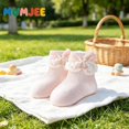 thumbnail image 3 of Miaouyo Toddler Baby Girl Crew Socks Soft Breathable Lace Ruffle Bow Princess Socks, 3 of 7