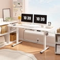 thumbnail image 4 of FunniHomi 60" x 24" Electric Height Adjustable Standing Desk with Hooks, Whole-Piece Desktop Cable Management Tray, and Built-in Power Outlet, Ergonomic Sit-Stand Desk for Home Office(2 Packages), 4 of 10