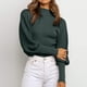 thumbnail image 3 of Gibobby Suéter mujer, Suéter de cuello alto para mujer, de punto trenzado, de color sólido, de punto(Verde,G), 3 of 5