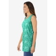 thumbnail image 3 of Woman Within Plus Size Perfect Printed Sleeveless Shirred V-Neck Tunic, 3 of 6