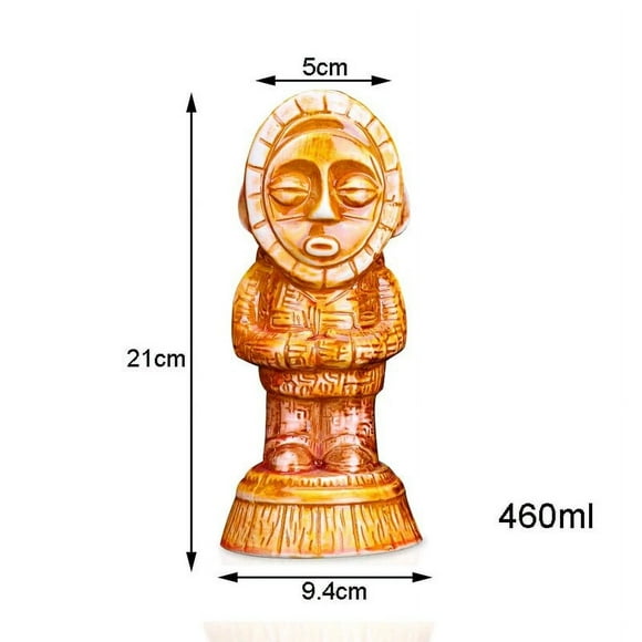 Maikai Statue 370ml Hawaii Tiki Mugs Cocktail Cup Beer Beverage Mug Wine Mug Ceramic Easter Islander Tiki Mug Bar Tool