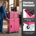 thumbnail image 5 of Costway 2 in 1 Tool Chest & Cabinet with Sliding Drawers Rolling Garage Organizer, Pink, 5 of 10
