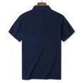 thumbnail image 4 of IROINNID Savings Button Down Shirts for Men Summer Soft Short Sleeve Buttons Solid Color Blouse T-shirt Tops,Navy, 4 of 6