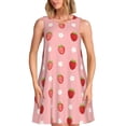 thumbnail image 1 of Fotbe Strawberries Vestido de Verano sin Mangas para Mujer – Vestido Midi Línea A, Estilo Camiseta Floral, Vestido Playero Casual y Fluido, 1 of 7