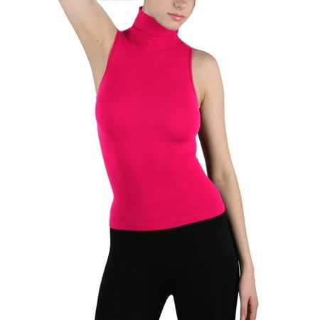 Download EK-TANCO - Women Seamless Sleeveless Mock Neck Turtleneck ...