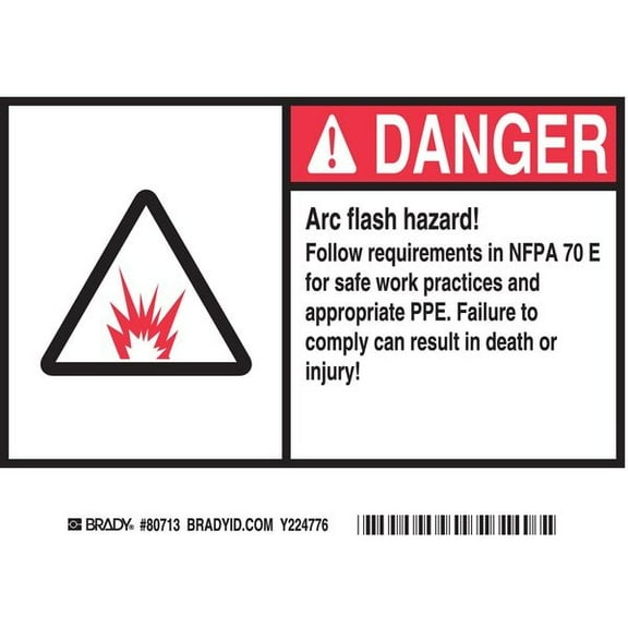 Brady Label,5 inx7 in,Polyester,PK5 EL-3