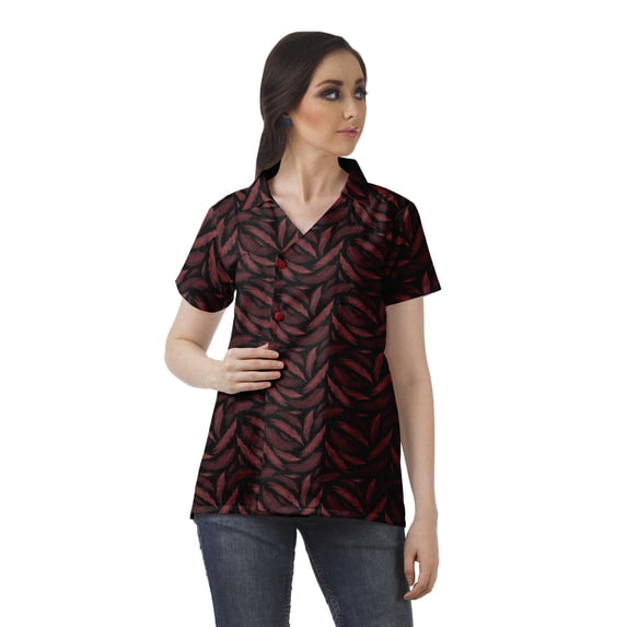 Moomaya Womens Wrap Style Shirt Tunic Cotton Casual Button Down Classic Collar Top