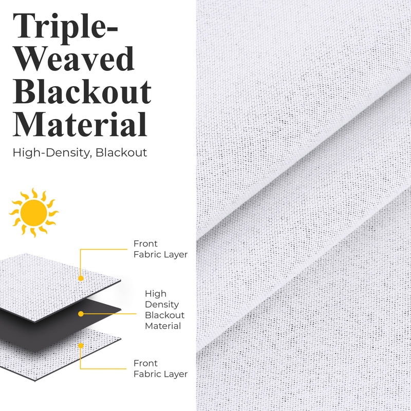 Superior Neal 100% Blackout Curtains Set of 2, Grommet Curtain Pannel Pair, Platinumn, 52"W x 108"L