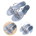 thumbnail image 1 of Diapositivas Sandalias Planas Con Tachuelas Zapatos Lazo Sólido para Mujer, 1 of 8