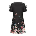 thumbnail image 4 of Travel Dresses for Women Wrinkle Free, Mini Summer Clothes 2023 Dresses Casual Floral Printed Tank Sleeveless Dress Crewneck Loose Beach Short, 4 of 7