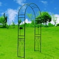 thumbnail image 4 of OUTOUR Stereoscopic Metal Garden Arch Arbor Arbour Archway with Graceful Curve for Climbing Plants Roses Vines, Outdoor Garden Lawn Backyard Patio, Wedding, Black, 4 of 7
