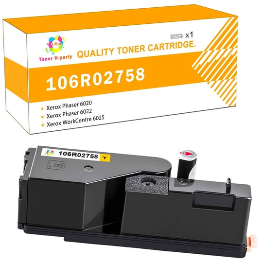 Toner H-Party 1-Pack Compatible Toner Cartridge for Xerox 106R02759 Xerox Phaser 6020 6022, Xerox WorkCentre 6025 6027 Printer (Yellow)