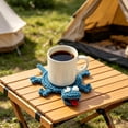 thumbnail image 5 of Crochet Lizard Coaster – Handmade Animal Mug Rug, Unique Lizard & Squirrel Coasters, Decorative Drink Coaster for Home Desk, 3pc, 5 of 8
