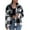Black, variant on Hvyesh Womens Sherpa Lined Flannel Jacket Lapel Button Down Fleece Plaid Shirt Casual Shacket Coat with Pockets