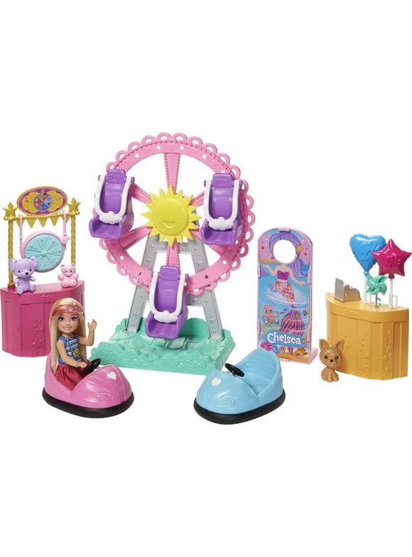Barbie Club Chelsea Carnival Playset with Blonde Small Doll, Spinning Ferris Wheel & Accessories