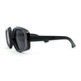 thumbnail image 3 of Womens Mod Thick Bevel Frame Butterfly Designer Fashion Sunglasses All Black, 3 of 4