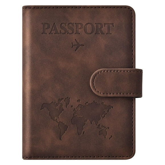 Funda para pasaporte Eoehro Passport Wallet con bloqueo RFID, café