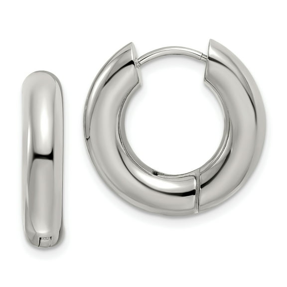 Primal Steel Stainless Steel 5mm Hinged Hoop Earrings