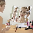 thumbnail image 2 of Fitnate Vanity Makeup Mirror Trifold 22 LED Lighted With Touch Screen, 2x 3x 10x Magnifying Spot, Foldable 180°Adjustable Stand And Dual Power Supply For Countertop Bathroom Cosmetic Makeup, 2 of 15