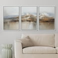 thumbnail image 2 of PixonSign Framed Canvas Print Wall Art Set Winter Autumn Watercolor Pastel Mountain Range Nature Wilderness Illustrations Modern Art Decorative Rustic Relax/Calm Colorful for Bedroom - 16"x24"x3 White, 2 of 5